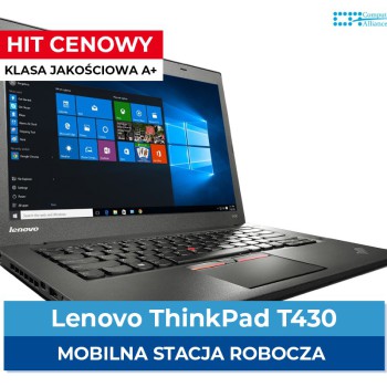 Lenovo T430 i5-3320M * 4 GB DDR3 * 128 GB SSD * Ekran 14" HD * Klasa A